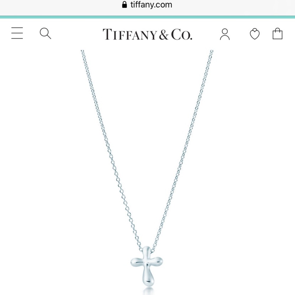 Tiffany Elsa Peretti Cross Pendant Necklace